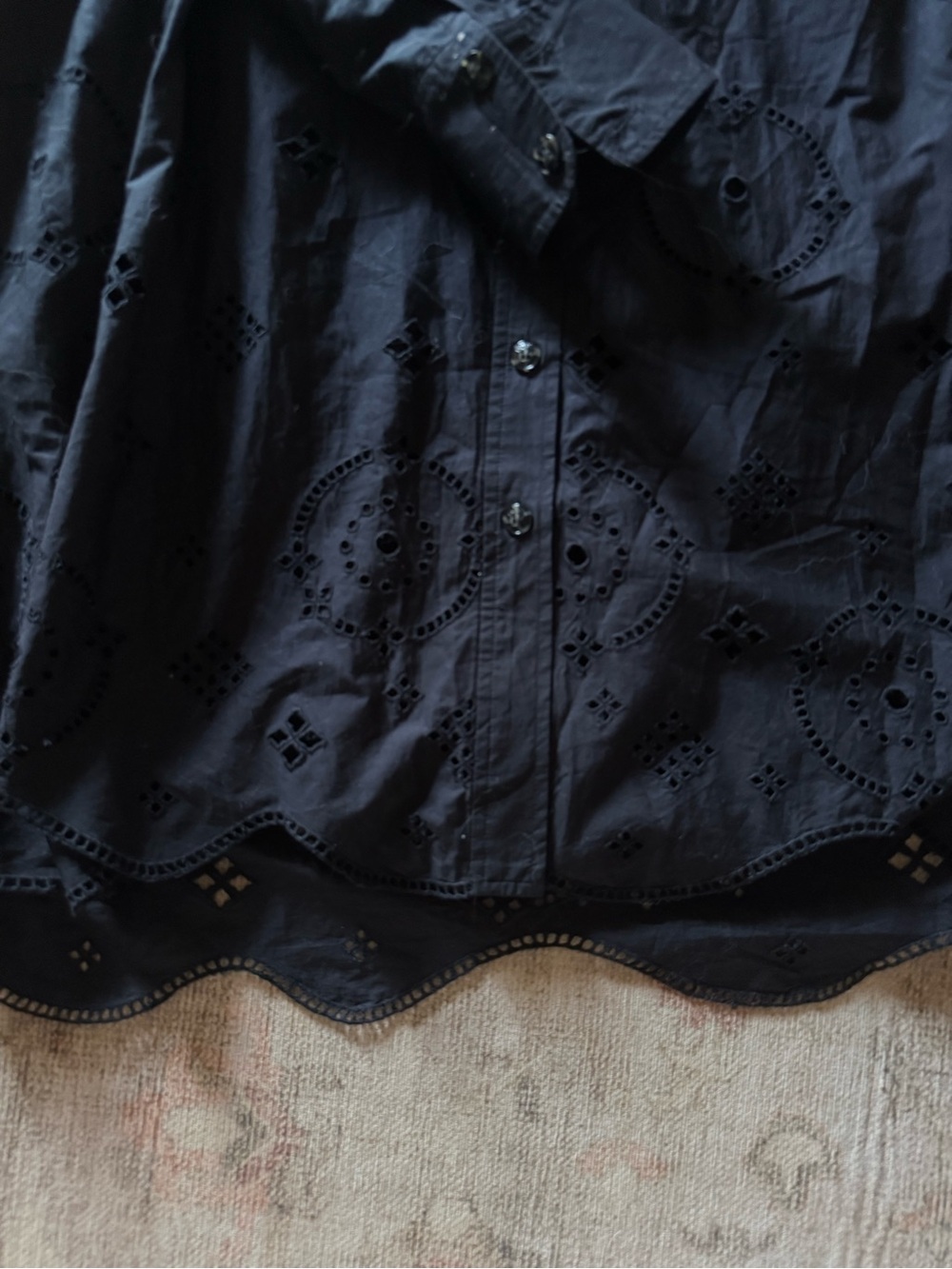 Ganni Black Button-Front Shirt Dress - Picture 3 of 4